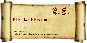 Mikita Efraim névjegykártya